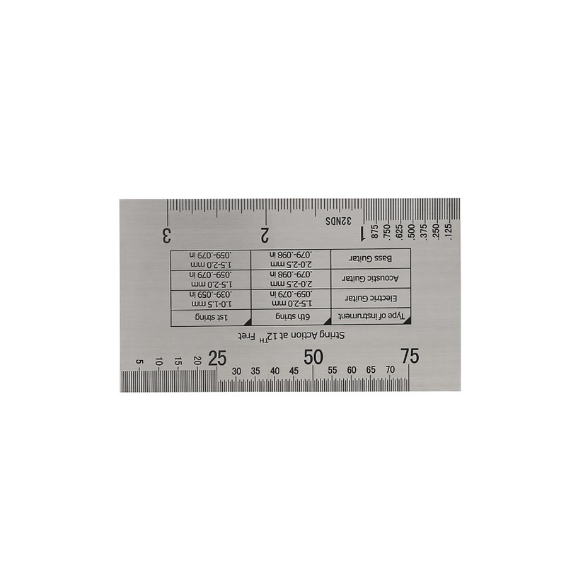 Guitar Neck Notched Straight Edge Ruler String Action Height Gauge