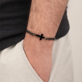 Christian Gifts for Men, Corss Bracelet for Men Easter Basket Ideas Adjustable Bible Verse Bracelets Religious Catholic Gifts Confirmation Baptism Jewelry