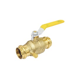 Libra Supply 1 inch Press Ball Valve w/Drain, 1'' Press x 1'' Press, (Click in for more size options), 1-inch Ball Valve, Full Support, 600 WOG, Forge Body