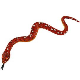 YOHAKI Snake Plush Toy, 59'' Large Washable Simulated Snake Plush Cuddle Toy, Soft and Cute Children's Gift for Boys and Girls, Birthday Party Gift Prank Prop, Python Mangrove Red
