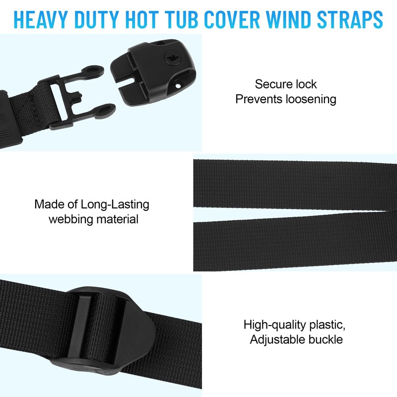 GDW Hot Tub Cover Straps 9.5 Ft Heavy Duty Hot