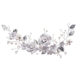 1 Piece White Flower Leaf Headdress, Flower Hair Accessories, Flower Leaf Hair Clip, Women's Hair Clip, Women's Flower Hair Clip, Fashionable Party Hair Accessories
