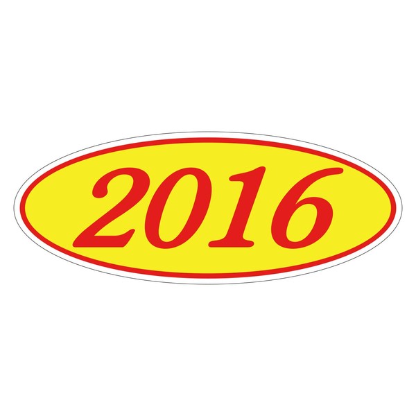 EZ Lettering LINE 2016 Oval Model Year Window Stickers RED