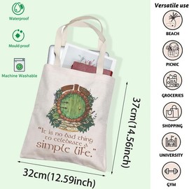 Lord Ring Merch Ring Inspire Tote Bag Lord Ring Movie Handbag Lord Ring Movie Fan Gift Hobbit Lover Gift (Simple Life CA)