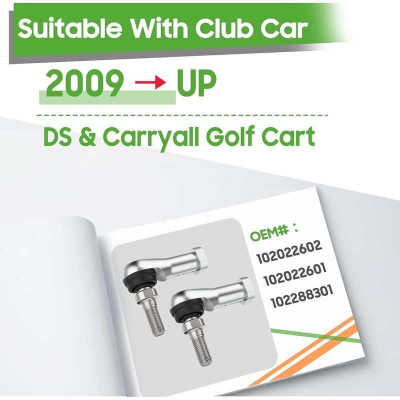 10L0L Golf Cart Ball Joint Kit Tie Rod End Set