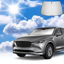 Coleya Windscreen Sun Protection Compatible with Mazda CX-5 KF 2017-2024, CX 5 Front Screen Parasol, Mazda CX-5 Accessories Sun Visor, Foldable, UV Rays Protection