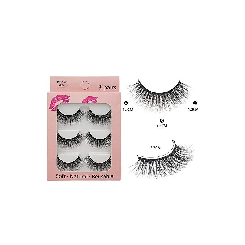 3 Pairs 3D Mink Eyelashes G3 Series Makeup Natural False