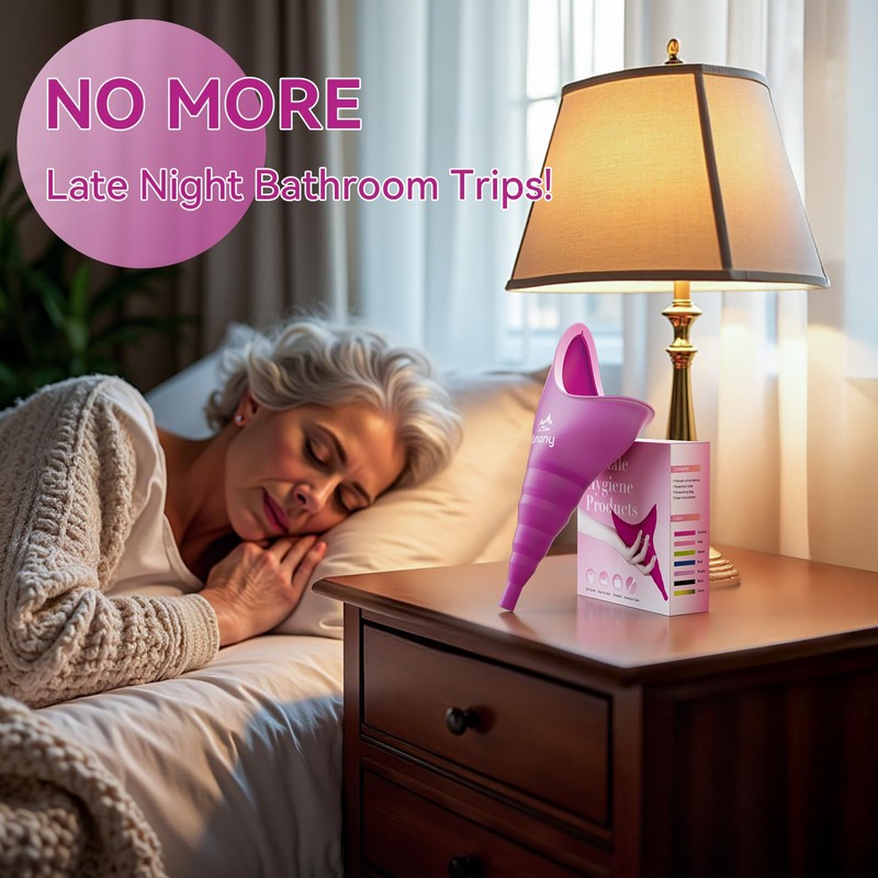 Sunany Female Urinal, Female Urinal with Silicone Funnel, Portable for