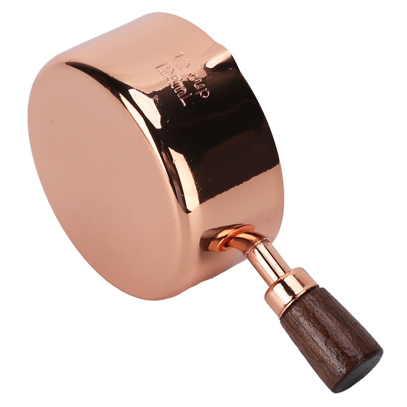 Sauce Pan Wooden Handle Rose Gold Stainless Steel Sauce Pot