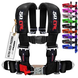 50 Caliber Racing 4-Point Harness for Bucket Seat | Quick-Release Safety Belt | 10 Colors | UTV, RZR, Racing Car Upgrade | Secure Comfort for Off-Road Adventures