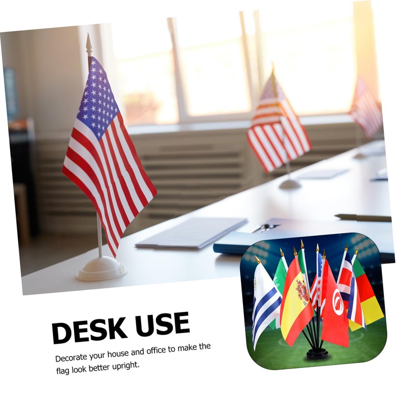 Gatuida 6pcs Mini Flag Holder Base Durable Outdoor Small Flag