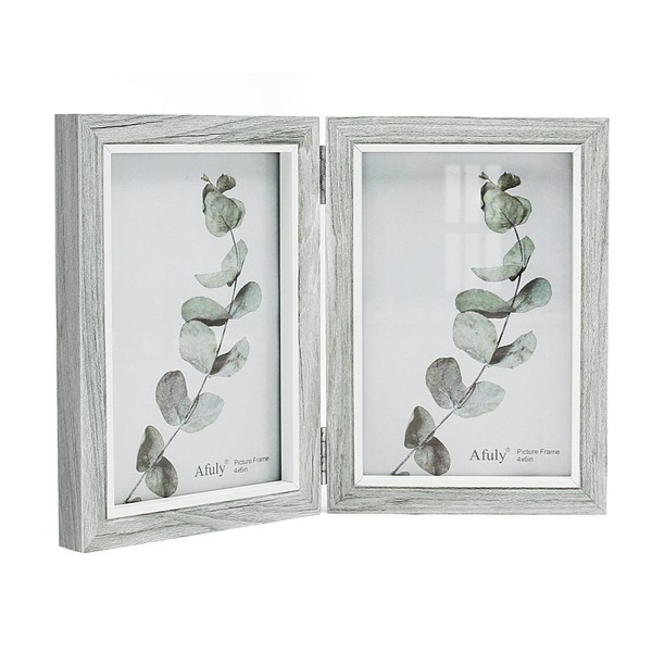 Afuly Double Photo Frame 6x4 Picture Frames Grey Folding 2