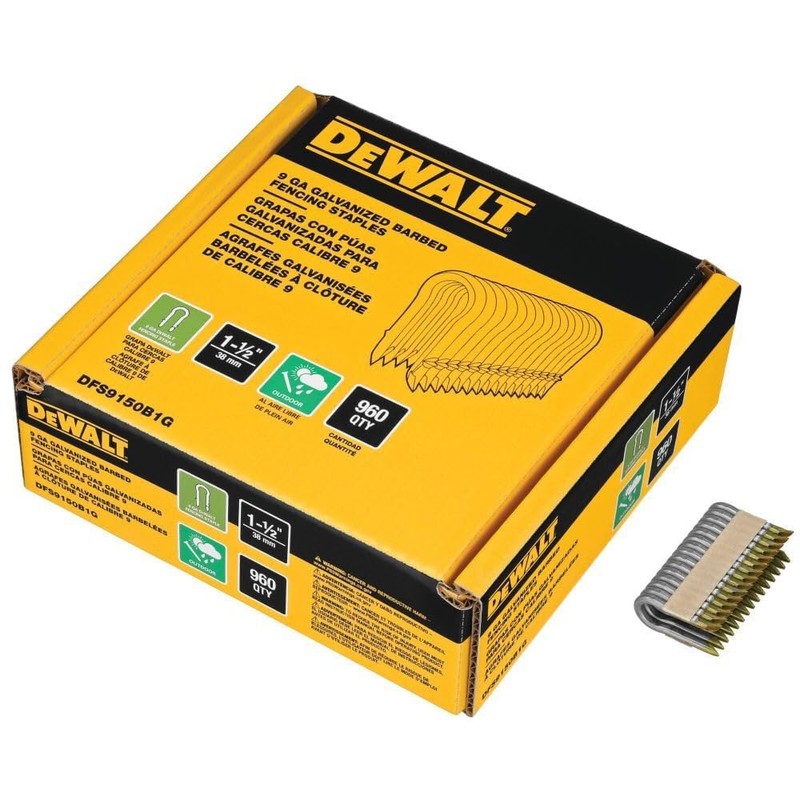 DEWALT Galvanized Barbed Fencing Staples 1.5" 9 GA (DFS9150B1G)