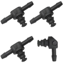 Yuiturt 4 Pcs Common Rail Diesel Injector, 3 T's & 1 L Connector Fuel Injector Return Connector Leak Off Pipe Return Connectors, Fuel Return Line System Connections for Air Water Gas Fuel Oil Pipe