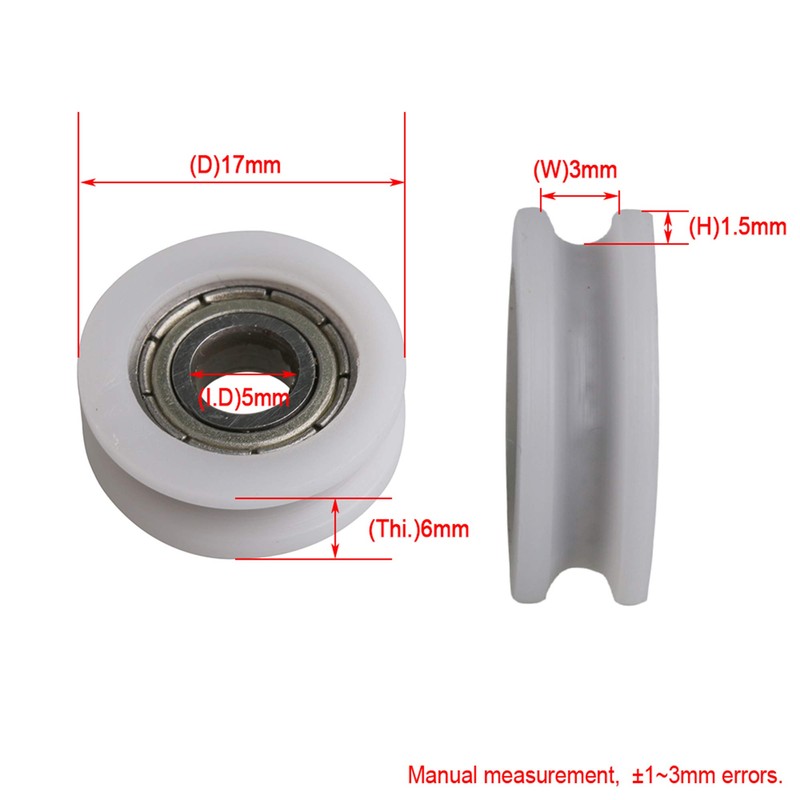 CNBTR Technical Plastic Bearing Steel Pulley 5 x 17 x