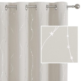 SMILE WEAVER Cream Blackout Curtains 84 Inches Long for Living Room,Room Darkening Bedroom Curtain,Soft Thick Noise Reducing Thermal Insulated Window Treatment Drapes,2 Panels