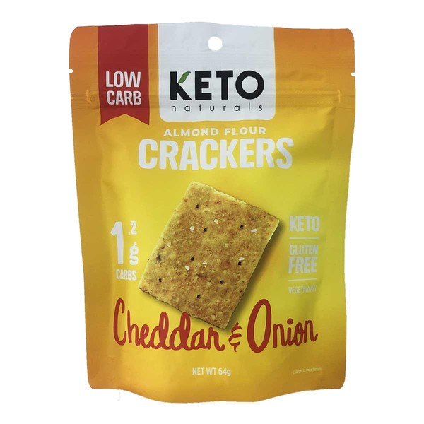 KETO Naturals Almond Flour Crackers Cheddar & Onion - 64gm
