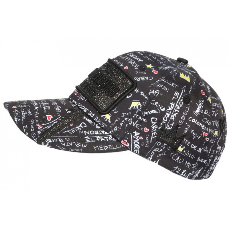 Plata o Lead Black Grey Rhinestone Baseball Cap, Size: One