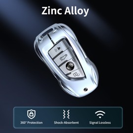 Zinc Alloy Metal Car Key Fob Case for BMW2 4 5 6 7 8 Series X1 X2 X3 X4 X5 X6 X7 M4 M5 M8 X3M X4M X5M X6M Z4, Key Fob Cover Case Holder Protector Shell Accessories