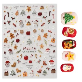 T-3534 (2025 Christmas Ornament) Nail Patch, Popular, For Children, Nail Supplies, DIY, Cute, Christmas Tree, Snowman, Relief, Nail Sticker, Removable, For Ballet, Parties, Bon Dancing, Photo Props