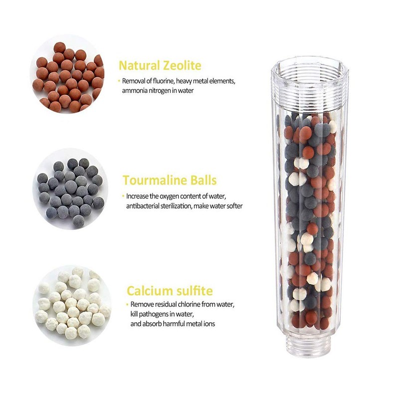 Shower Head Filter 6 Pack (240g), Ion Filter Balls Softens