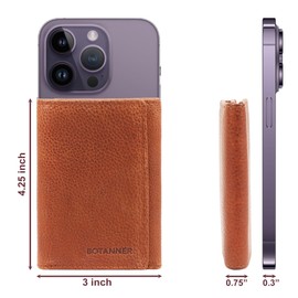 BOTANNER Trifold Genuine Leather Mens Wallet RFID Blocking with 6 Credit Card Slots 1 ID Window Section for Bills 2 Hidden Pockets (Tan)