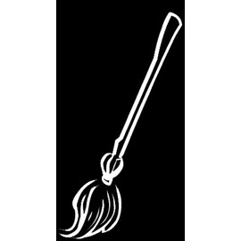 LLI Broomstick | Decal Vinyl Sticker | Cars Trucks Vans Walls Laptop | White |5.5 x 3 in | LLI788