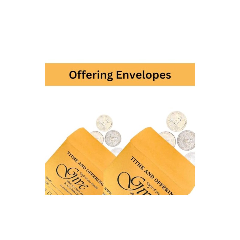 Coin Envelope, Tithe and Offering Envelopes for Church (Package of