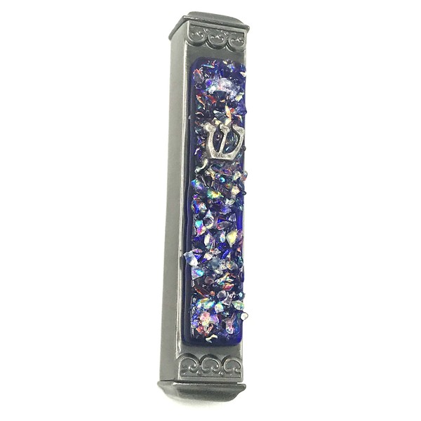 Tamara Baskin Art Glass Sparkling Art Glass Mezuzah - 3.5
