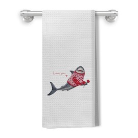 Kemingni Shark Kitchen Towels,Love Gifts for Him Her, Hand Towels for Bathroom, Dish Towels Tea Towels,Kitchen Bathroom Decor, 16x24 Inch