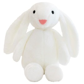 ZPSOSPZ Easter Bunny Soft Plush Toy 28CM Plush Rabbit With Floppy Bunny Ears Stuffed Animal Bunny Teddy Toy Easter Bunny Decorations Gifts For Babies Kids Boys Girls | White