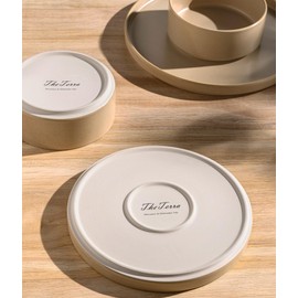 TheTerra Ceramic Dinnerware Sets for 6, 18 Pieces Handmade Reactive Glaze Plates and Bowls Set, Scratch Resistant Dish Set, Oven & Microwave & Dishwasher Safe, Ivory Cream