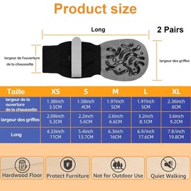 2 Paar/4 Stück Anti-Rutsch-Hundesocken, Doppelseitige Anti-Rutsch Hundesocken mit Verstellbarem reflektierendem Klettverschluss Hundestiefel für den Pfotenschutz von Hunden Innenbereich (Schwarz,XS)