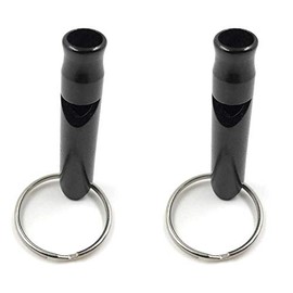 ocona Whistle, Dog Whistle, Key Ring, Black, Pack of 2