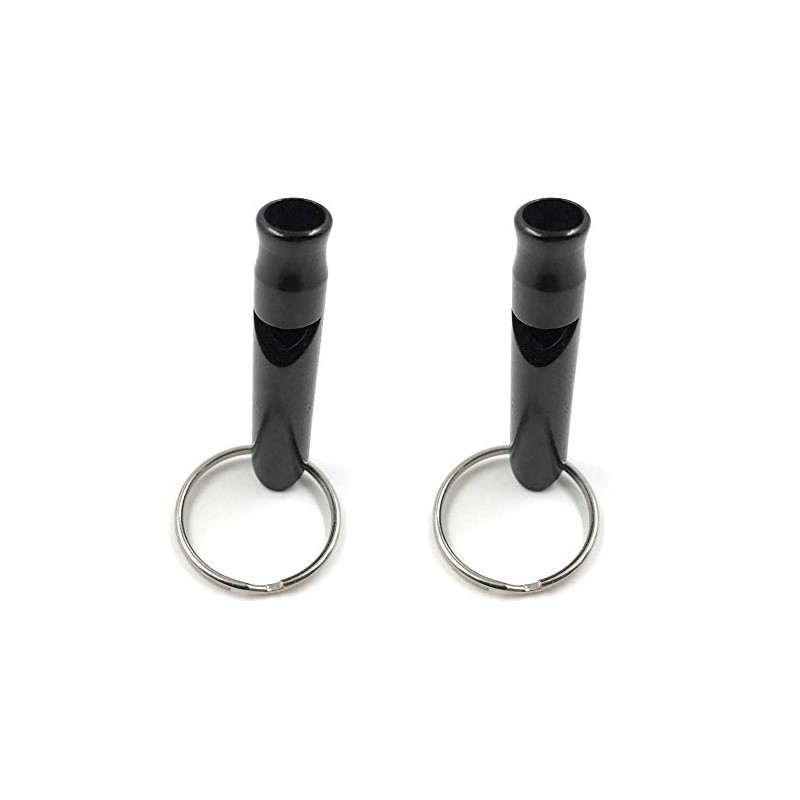 ocona Whistle, Dog Whistle, Key Ring, Black, Pack of 2