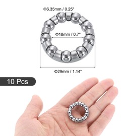 QUARKZMAN Bicycle Crank Ball Bearings 1/4 Inch x 9 Balls, 10 Pieces Replacement Ball Bearings for Bottom Bracket Bicycle Frame Bearing Repair