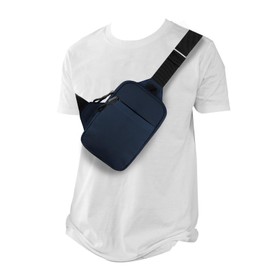 Chest Crossbody Bag, Waterproof Chest Sling Bag with Adjustable Strap for Outdoor Running Hiking Walking Jogging Shopping Climbing Cycling Camping (Dark Blue- XL)