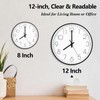 Wall Clock 2 Pack 12 Inch Silent Wall Clocks Battery
