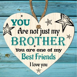 You Are Not Just My Brother, You Are One of My Best Friends Wooden Heart Plaque - Two Colour Options (Blue & Green) (Green)