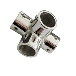 Marine 90 Degree 4-Way Cross Tube Pipe Connector, Heavy Dudy Stainless Steel 316 Boat Hand Rail Fitting Yacht Hand Pipe 90 Degree Elbow (Size: 22.4mm /0.88")