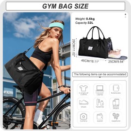 Gym Bag Womens Mens with Shoes Compartment and Wet Pocket,Travel Duffel Bag for Women for Plane,Sport Gym Tote Bags with Toiletry Bag,Waterproof Weekend Overnight Bag Carry on Bag Hospital Holdalls