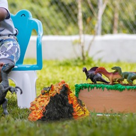 1 set simulated volcano model landscape decoration plastic volcano models fake volcano desk topper volcano kit volcanic eruption model volcano toy soft rubber child desktop