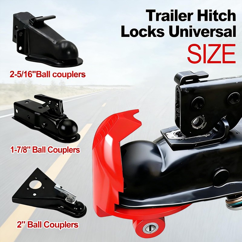Glieskir Adjustable Trailer Hitch Lock for RV & Boat Trailers,