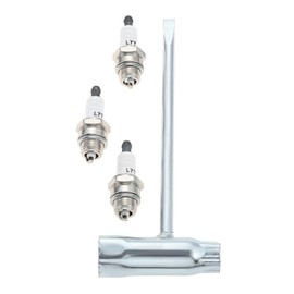 Hicello 3pcs BPMR7A L7T Spark Plugs + 1pc 13mm/19mm Chainsaw Wrench Tool for 2-Stroke Engines, Compatible with sthil, husquarna, MS170, MS180, 021, 023, 024, 025, 026 Chainsaw Lawnmower Engines