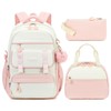 School Backpack for Girls, 3PCS Laptop Backpack 15.6 Inch with