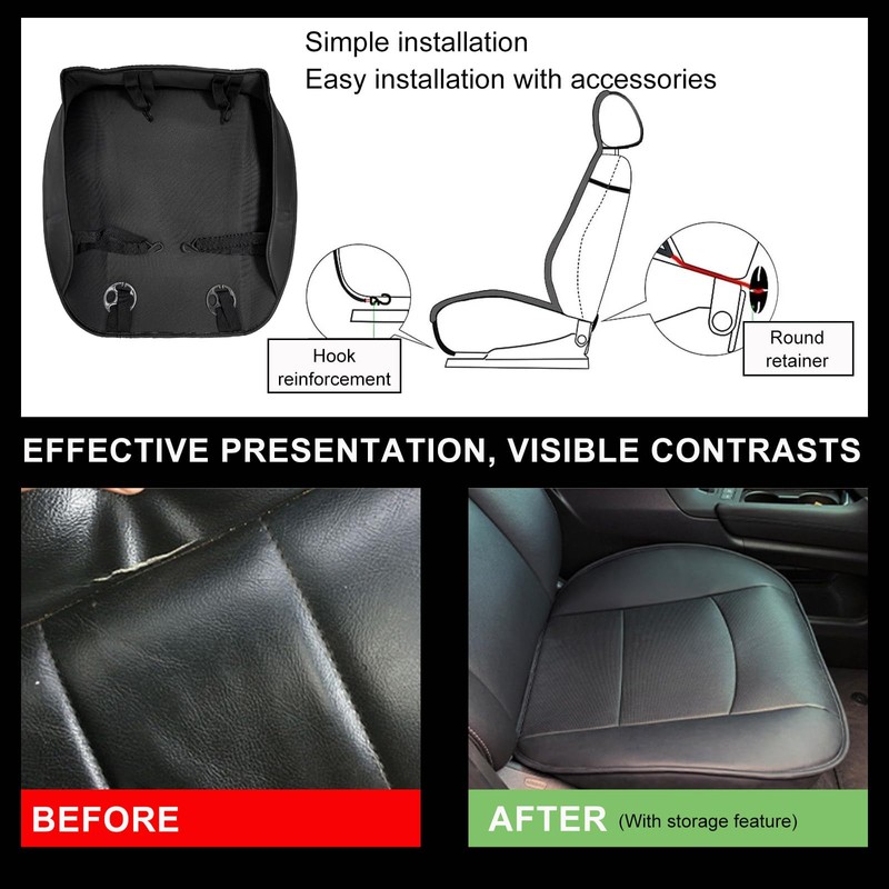 Suvnie Car Seat Bottom Cover, Premium PU Leather Seat Protection