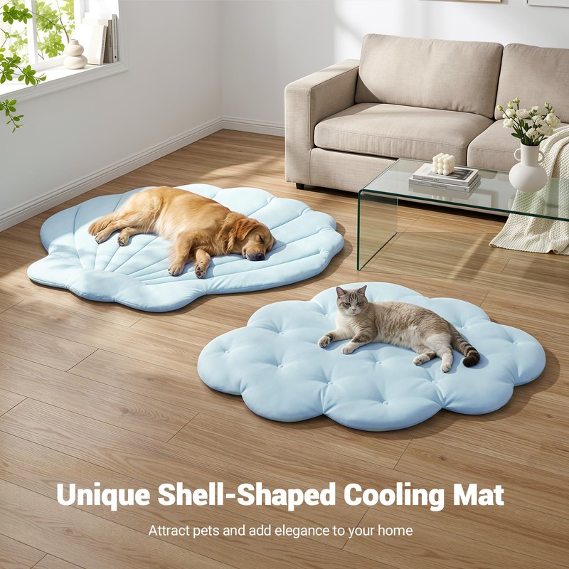Tivray Q-Max>0.5 Dog Cooling Mat (Cool&Warm), 47''×35'', L, Cloud Sky