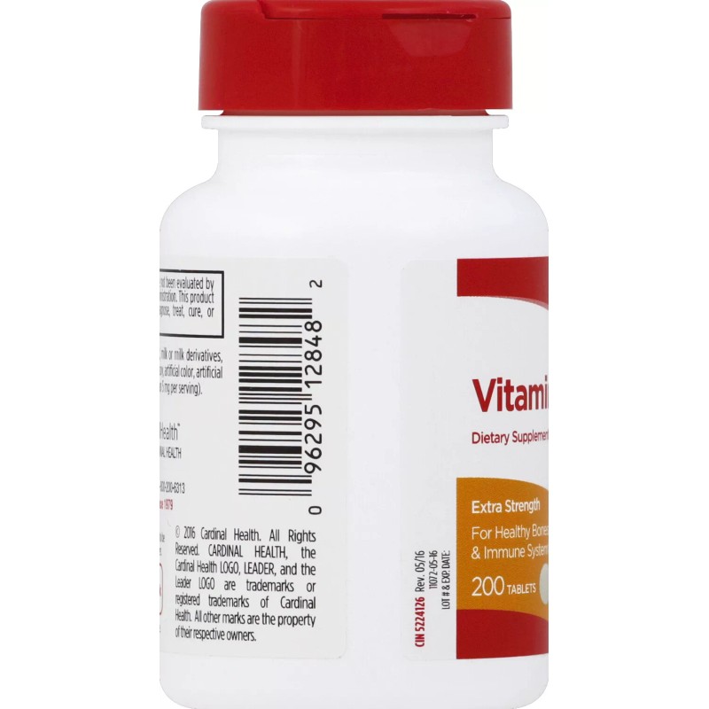 Leader Vitamin D3 1000 IU Extra Strength Tablets Support Healthy