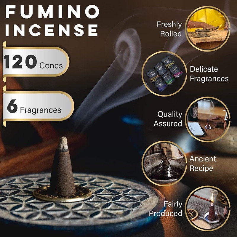 Fumino Fresh Incense Cones Multipack Essentials Bundle 6 Boxes 120