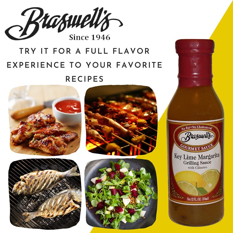 Braswells Key Lime Margarita Grilling Sauce with Cilantro, 12 Fluid